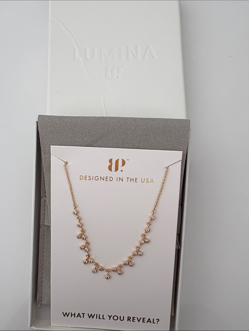 Lumina Gold-Tone Beaded Drop Necklace